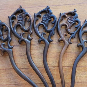 Blumen Haarnadel, 1 Zinken Holz Haarstab, Haarforke, Haarschmuck HS34