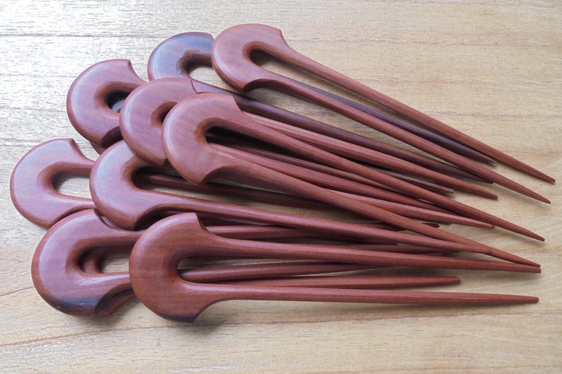 2 Prongs Wood Hair Sticks Hair Pin Wood Hair Fork Hair Etsy