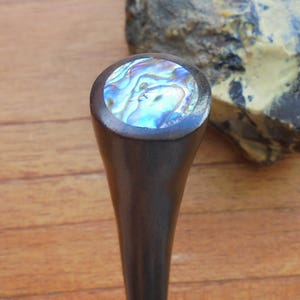 Sono Wood Hair Stick with Paua Shell Inlay