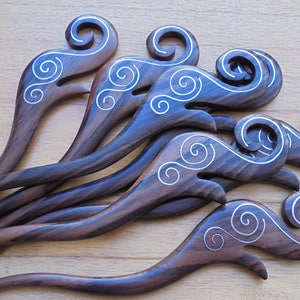 1 Zacken Holz Haarstäbchen, Haarpin, Haarforke, Haarschmuck HS12