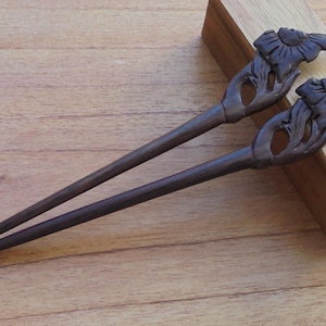 Flower Wood Hair Stick, Hair Fork, Hair Pin, 1 Prong Hair Accessories HS73
