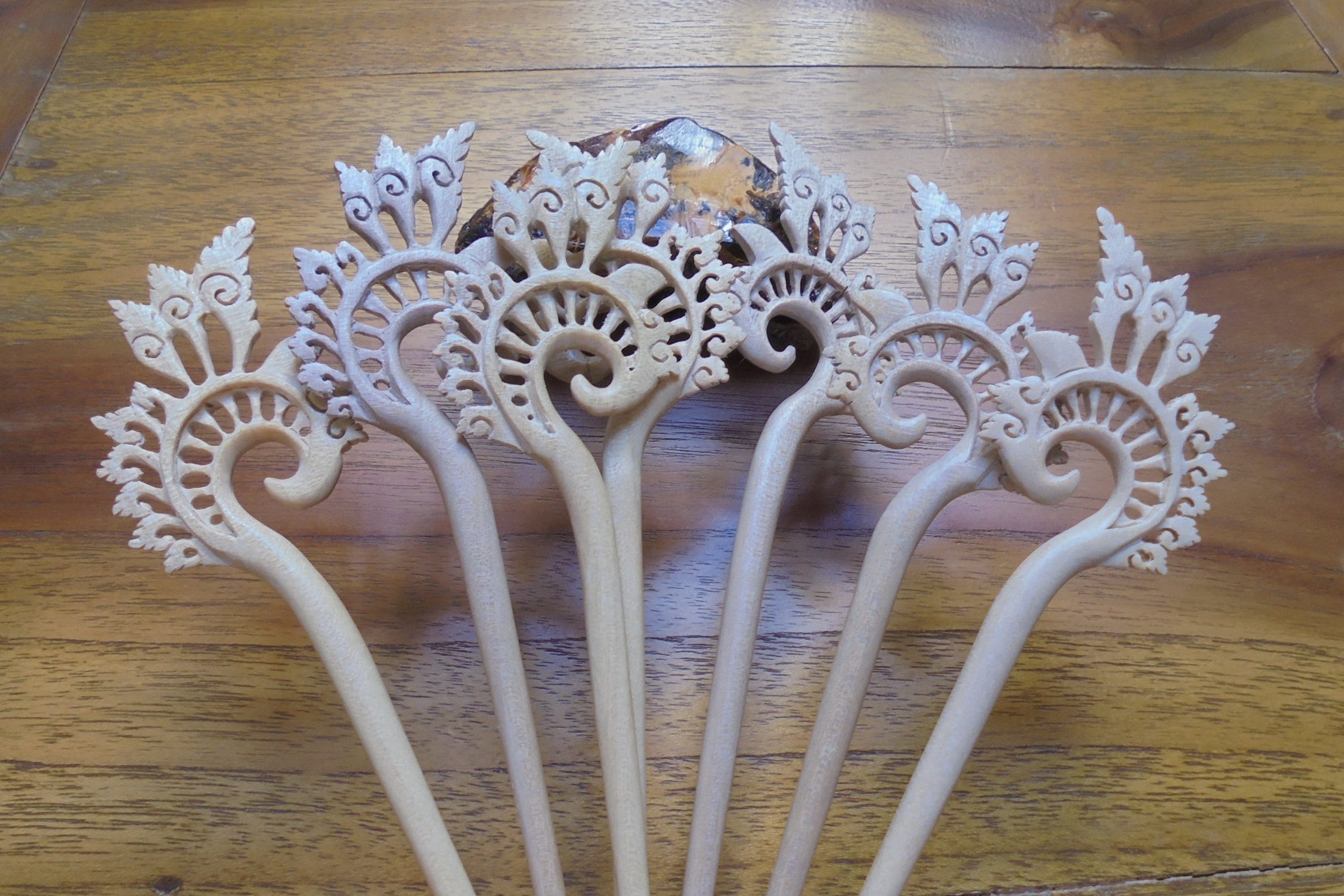 Wooden Hair Pin, 1 Prong Wood Hair Stick, Hair Fork, Hair Accessories HS129-1 CR