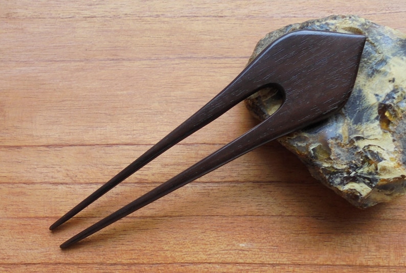 2 Prongs Wood Hair Sticks With Paua Shell Inlay Hair Pin Etsy