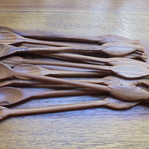 Cuchara de madera, cuchara artesanal, cuchara ecológica, utensilio de cocina de madera, cuchara de cóctel SPN05