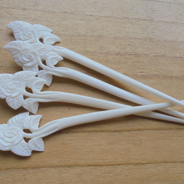 One/Single Prong Bone Hair Stick,FLOWER Hair Stick, Bone Hair Jewelry, Hair Accessories HS1406