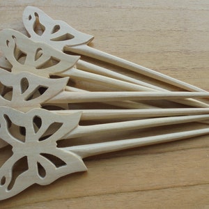 2 Prongs Butterfly Hair Fork, Wood Hair Sticks, Hair Pin, Hair Accessories HS58 CR