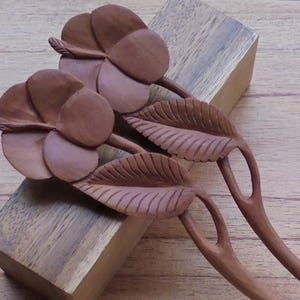Blumen Haarnadel, 1 Zinken Holz Haarstab, Haargabel, Haarschmuck HS115