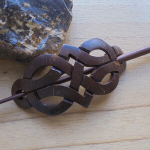 Coconut Shell Hair Barrette, Wood Shawl Pin, Hair Accessories CB03-1