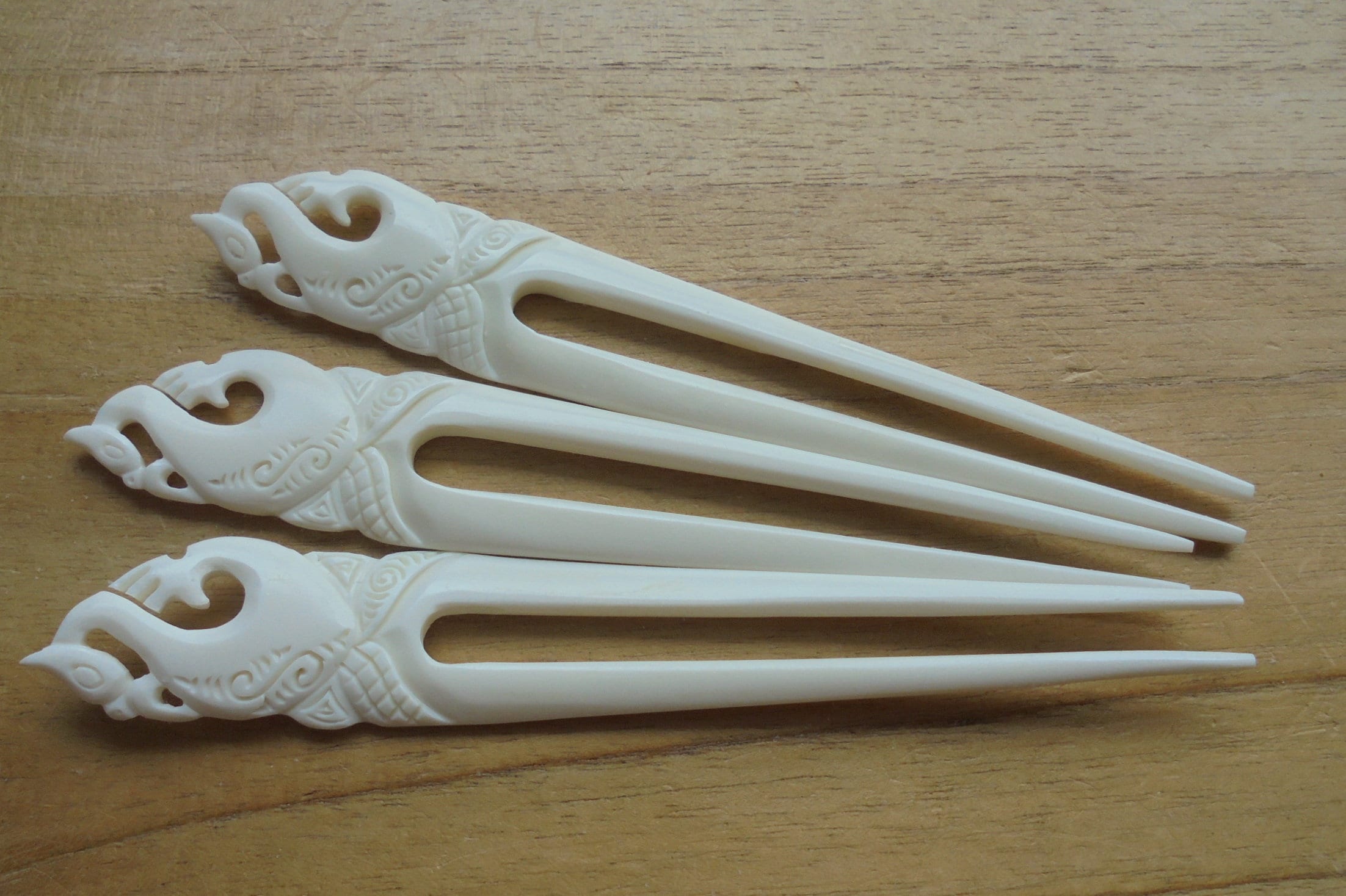Maori Razor Design Hair Maori Bone Hair Fork: Carved 2-prong Hair Stick - Etsy Canada