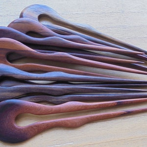 2 Prongs Wood Hair Sticks, Hair Pin, Hair Fork, Hair Accessories HS22