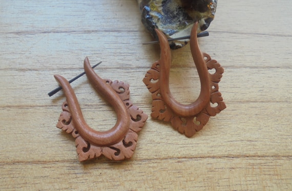 Post Earrings Wood Stick Earrings Wood Fake Earrings SP 20 Etsy