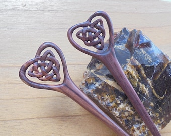 One/Single Prong Wood Celtic Hair Stick, Celtic Knot Hair Pin, Eco Friendly Hair Pin Accessories HS5931