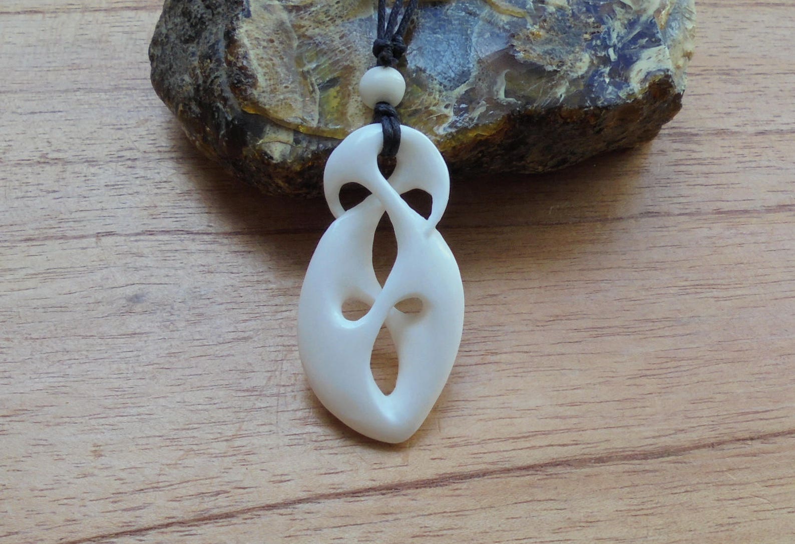 Unity Twist Bone Necklace Maori Bone Pendant Bali Bone Etsy