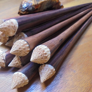 Muschel Holz Haarstab in 1 Zinke, Haarnadel, Haarforke, Haarschmuck HS1021