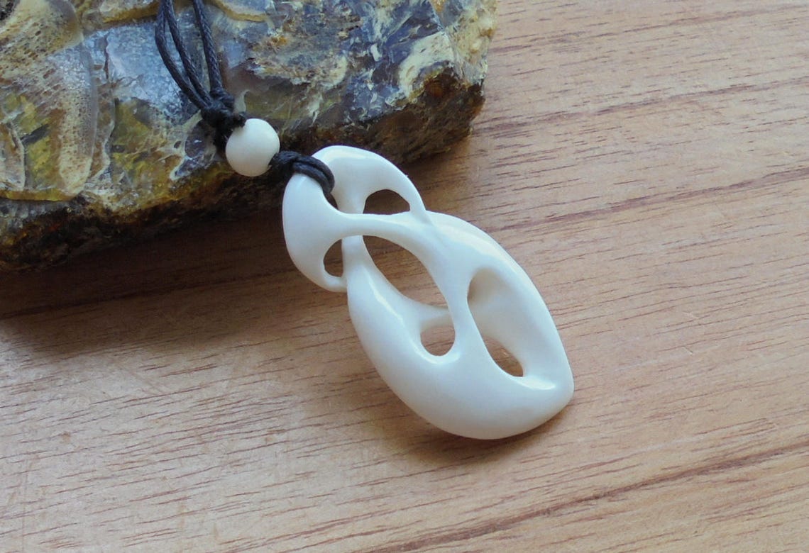 Unity Twist Bone Necklace Maori Bone Pendant Bali Bone Etsy