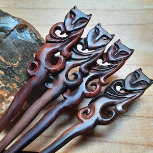 Cat Wood Hair Stick, Hair Stick, Hair Pin in Single Prong, Hair Accessories HSCAT10323 SONO