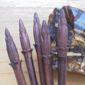 1 Prong Wood Hair Stick, LOTUS Flower Wood Hair Pin,  Hair Fork, Hair Accessories HS LT 11-12