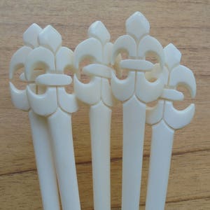1 Zacken Knochen Haarstab, Haarnadel, Haargabel, Haarschmuck HS 83-1 BN