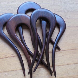 2 Prongs Wood Hair Sticks, Hair Pin, Hair Fork, Hair Comb, Hair Accessories HS264 image 5