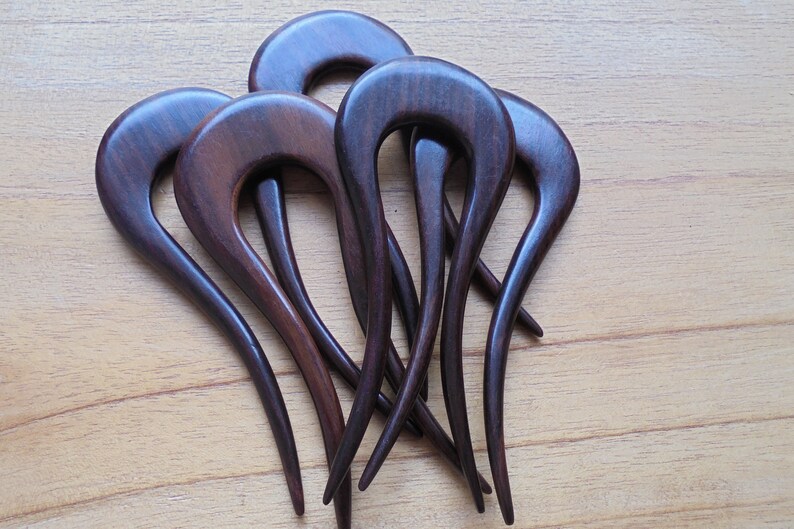 2 Prongs Wood Hair Sticks, Hair Pin, Hair Fork, Hair Comb, Hair Accessories HS264 image 5