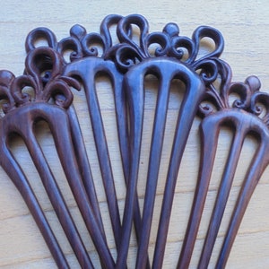 Three / 3 Prongs Wood Hair Sticks / CROWN Hair Stick / Hair Fork/Hair Comb Accessories HS23CR SN