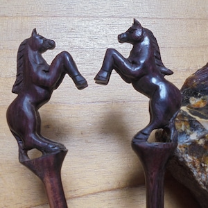 HORSE Wood Hair Stick, Hair Pin, Hair Fork in Single Prong, Hair Accessories HS H01