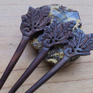 1 Zinken Blumen Holz Haarsticks, Haarnadel, Haargabel, Haarschmuck HS110