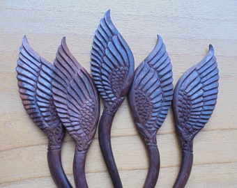 Angel Wing Hair Stick Wood Hair Stick Hair Pin Hair Fork, Double Side Carved Hair Accessories HS311-1 SONO