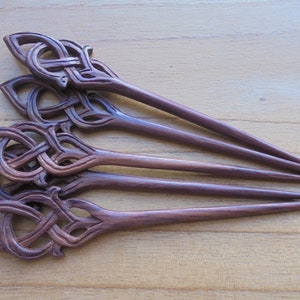 1 Prong Celtic Wood Hair Sticks, Organic Wood Hair Pin, Eco Friendly Hair Pin Accessories HS5201