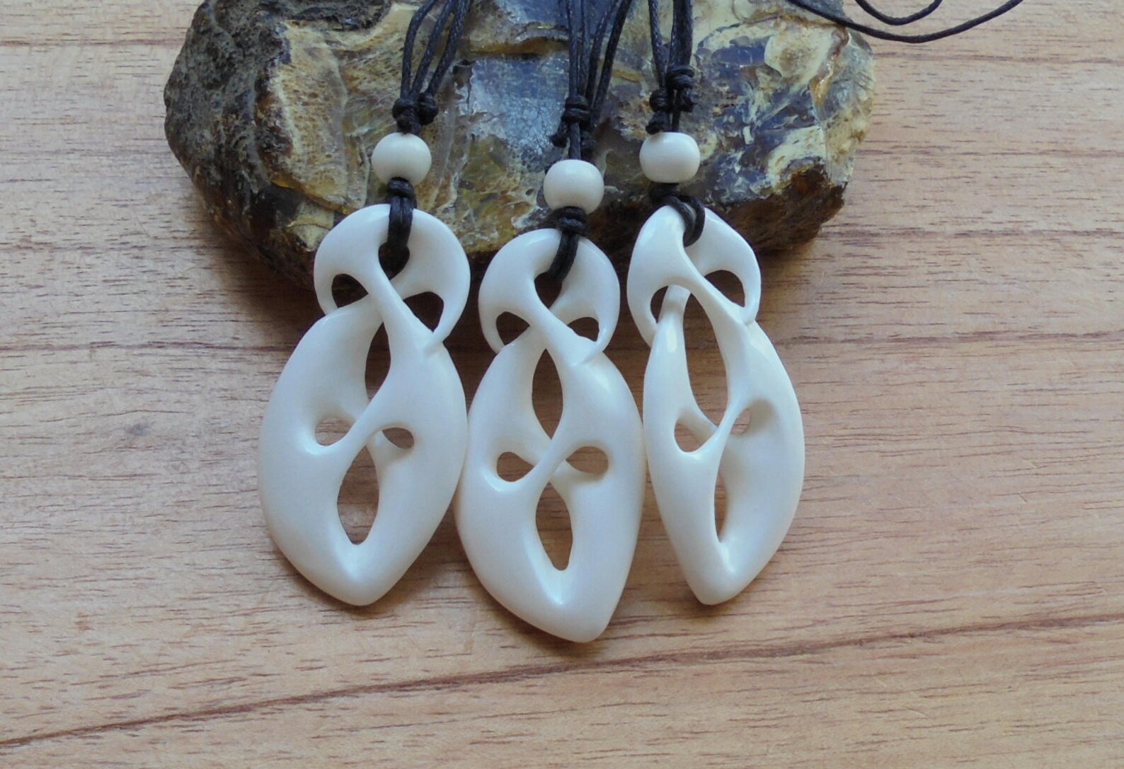 Unity Twist Bone Necklace Maori Bone Pendant Bali Bone Etsy