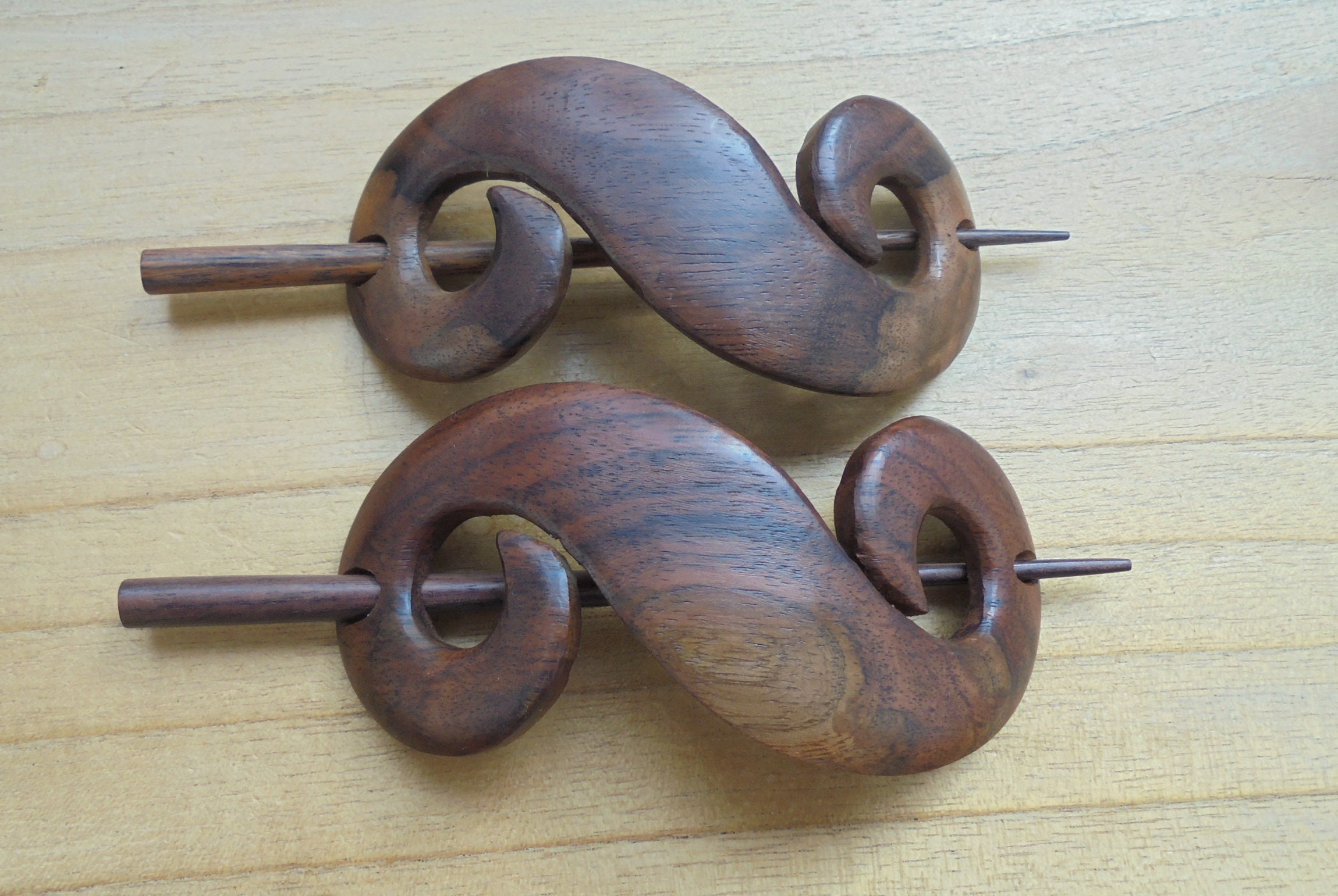 Wood Hair Barrette S Design Hair Pin Wood Shawl Pin Hair Etsy