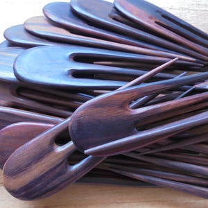 3 Zacken Holz Haarstäbchen, Haarpin, Haargabel, Haarschmuck HS100