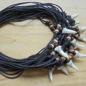 Genuine Shark Tooth Necklace, Adjustable Rope, Shark Jewelry  STN 2521