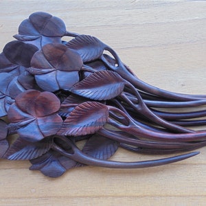 Blumen Haarnadel, 1 Zinken Holz Haarstäbchen, Haarforke, Haarschmuck HS32