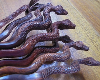Wood Hair Sticks, Snake Hair Pin, Hair Fork in Single Prong, Hair Accessories HS250-6 SN