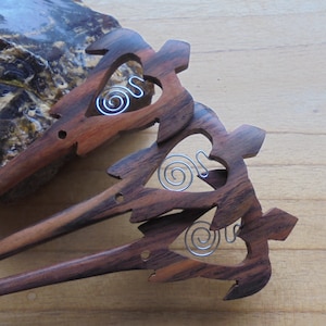 Schildkröte Haarstab 1 Zacken Holz Haarstab, Haarnadel, Haargabel, Haarschmuck HS01-T