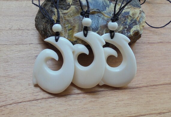 81stgeneration Collana Hei Matau In Osso Intagliato A Mano – Amo Da Pesca Maori – Gioiello Tribale Hawaiano Per Uomo E Donna - 4