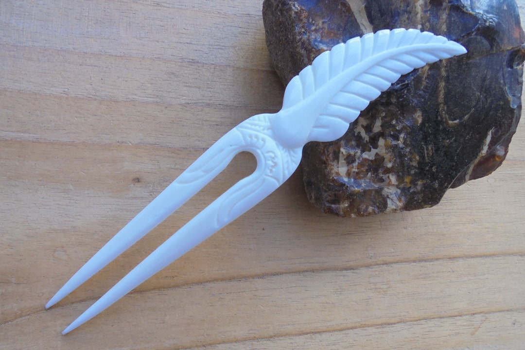Feather Bone Hair Sticks, Hair Pin, Hair Fork, 2 Prongs Hair  display picture 1