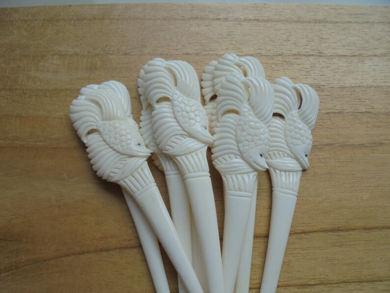 Single Prong Hair Accessories HS500 BONE Bone Hair Sticks Siamese Betta Fish Hair Sticks