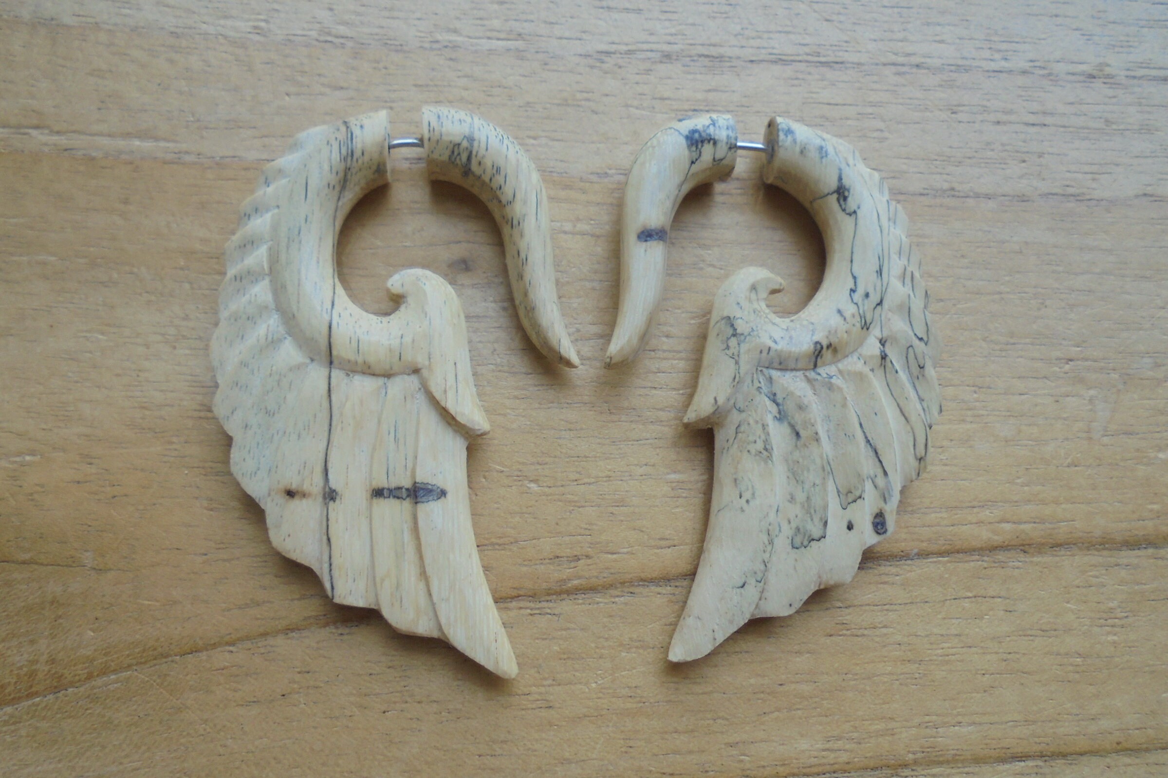 2 Pz Legno Carne Tamarindo Spirale Bobina Orecchio Conico Orecchino Piercing Piercing Piercing Piercing Gioielli A Scelta Misure E Senza Metallo, Cod. TP WD TAMARIND SPIRAL P2 6mm