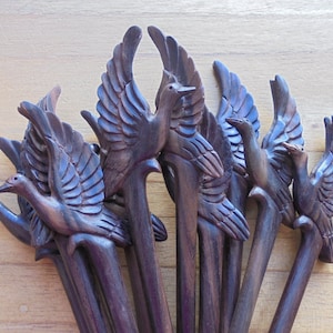 Holz Haarstab, Vogel Haarstab, Haarpin, Haargabel, Haarschmuck HS63-1