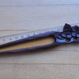 Flower Hair Pin, 2 Prongs Wood Hair Sticks, Organic Wood Hair Fork Accessories HS53 image 9