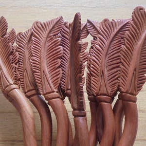 Feather Hair Sticks, Feather Carving, Wood Hair Stick, Hair Pin, Hair Fork, Hair Accessories HS256 SABA