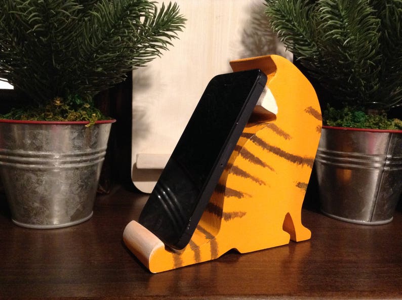 Kitty Cat Cell Phone Stand, Wood Phone Stand, Phone Holder, iPad Holder image 8