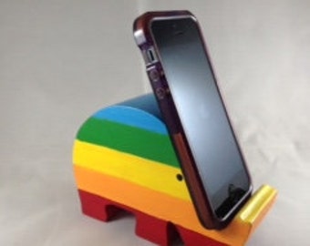 Elephant Cell Phone Holder, Cellphone Stand,  iPad Stand, Tablet Holder, Wood Phone Stand