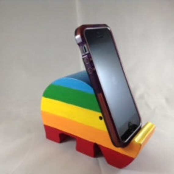 Ipad and Tablets Elephant Bamboo Desk Organizer Accessories Bamboo Wood Phone Holder and Cute Phone Stand Compatible with iPhone Homode Cell Phone Stand