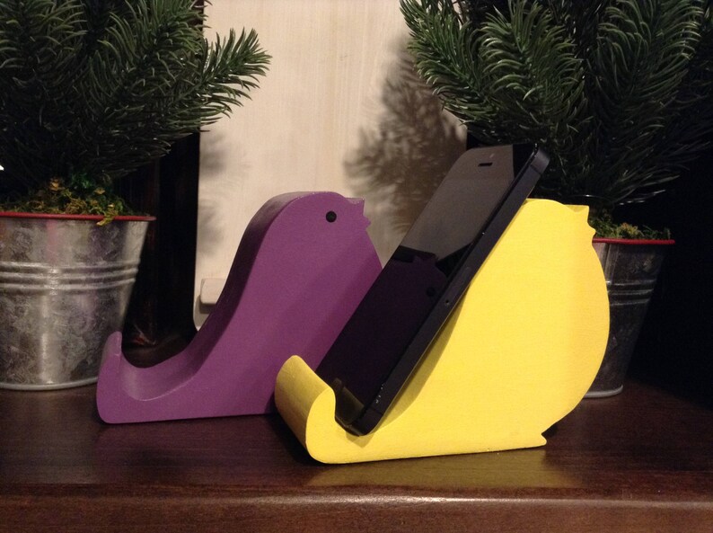 Cute Bird Phone Holder Wood Cell Desk Iphone