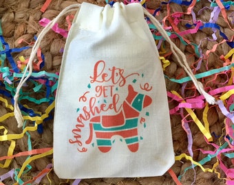 Set of 10 Let's Get Smashed Cinco de Mayo or Mexican Fiesta Party Favor Bags (Item 1448A)