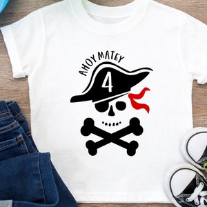 Pirate Theme Birthday Baby Onesie® or Kids T-shirt (Item #1593C)