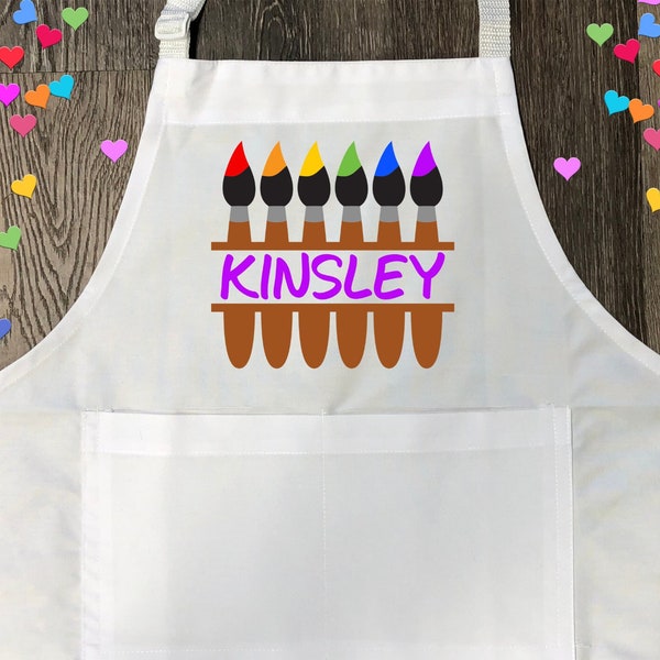 Personalized Paint Party Apron | Kid's Art Apron (Item 2487F)